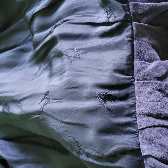 European Blue Suede button down winter coat w a hood - Picture 5 of 8